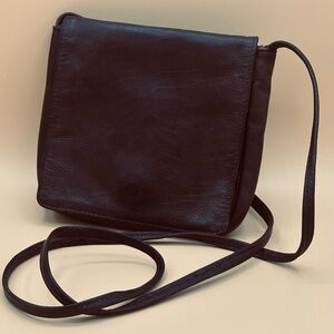 Deliciously soft compact chocolate Brown Soft Leather Crossbody Bag